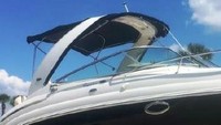 Chaparral® 276 Signature Radar Arch Bimini-Top-Canvas-Zippered-Seamark-OEM-T5.5™ Factory Bimini CANVAS (no frame) with Zippers for OEM front Connector and Curtains (not included), SeaMark(r) vinyl-lined Sunbrella(r) fabric, OEM (Original Equipment Manufacturer)