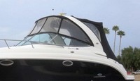 Chaparral® 276 Signature Radar Arch Bimini-Connector-OEM-T5™ Factory Front BIMINI CONNECTOR Eisenglass Window Set (also called Windscreen, typically 3 front panels, but 1 or 2 on some boats) zips between Bimini-Top (not included) and Windshield. (NO Bimini-Top OR Side-Curtains, sold separately), OEM (Original Equipment Manufacturer)