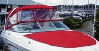 Photo of Chaparral 287 SSX Radar Arch, 2011: Bimini Top, Front Connector, Side Curtains, Camper Top, Bow Cover, viewed from Starboard Front 