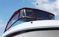 Photo of Chaparral 287 SSX Radar Arch, 2013: Bimini Top, Front Connector, Side Curtains, viewed from Starboard Front 