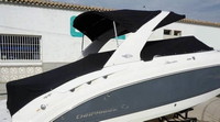 Photo of Chaparral 287 SSX Radar Arch, 2015: Bimini Top, Camper Top, Bow Cover Cockpit Cover WITH Optional Rear Rail, viewed from Starboard Rear 