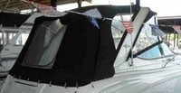 Photo of Chaparral 310 Signature Arch, 2006: Bimini Top, Front Connector, Side Curtains, Arch Connections, Camper Top, Camper Side and Aft Curtains black, viewed from Starboard Rear 