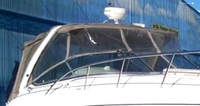 Photo of Chaparral 330 Signature Arch, 2006: Bimini Top, Connector, Side Curtains, Arch Connections, Camper Top, Camper Side and Aft Curtains, viewed from Starboard Front 