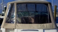 Chaparral® 350 Signature Arch Camper-Top-Aft-Curtain-OEM-T3™ Factory Camper AFT CURTAIN with clear Eisenglass windows zips to back of OEM Camper Top and Side Curtains (not included) and connects to Transom, OEM (Original Equipment Manufacturer)