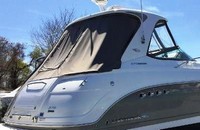 Chaparral® 370 Signature Hard-Top Hard-Top-Aft-Curtain-OEM-T4™ Factory Hard Top AFT CURTAIN connects from Hard-Top to Transom, often with Eisenglass window(s), OEM (Original Equipment Manufacturer)