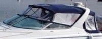 Photo of Chris Craft 328 Express Cruiser, 2001: Arch Bimini Top, Connector, Side Curtains, Camper Top, Camper Side and Aft Curtains Captain-Navy Sunbrella, viewed from Port Front 