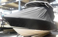 Chris Craft® Catalina 23CC T-Top-Boat-Cover-Wmax-999™ Custom fit TTopCover(tm) (WeatherMAX(tm) 8oz./sq.yd. solution dyed polyester fabric) attaches beneath factory installed T-Top or Hard-Top to cover entire boat and motor(s)