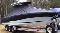 Chris Craft® Catalina 29 T-Top T-Top-Boat-Cover-Elite-2099™ Custom fit TTopCover(tm) (Elite(r) Top Notch(tm) 9oz./sq.yd. fabric) attaches beneath factory installed T-Top or Hard-Top to cover boat and motors