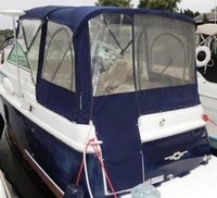 Photo of Chris Craft Constellation 26, 2003: Bimini Top, Front Connector, Side Curtains, Camper Top, Camper Side and Aft Curtains, viewed from Port Rear 