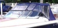 Photo of Chris Craft Corsair 36 Arch, 2007: Bimini Top, Front Connector, Side Curtains, Aft Curtain, viewed from Port Front 