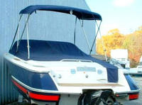 Photo of Chris Craft Launch 22, 2004: Bimini Top, Bow Cover Cockpit Cover, viewed from Port Rear 