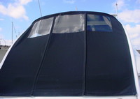 Photo of Cobalt 360, 2005: Sunshade Top Aft Enclosure Curtains (NOTE only the center section rolls up), Rear 