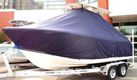 Cobia® 217CC T-Top-Boat-Cover-Elite-1099™ Custom fit TTopCover(tm) (Elite(r) Top Notch(tm) 9oz./sq.yd. fabric) attaches beneath factory installed T-Top or Hard-Top to cover boat and motors