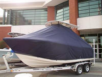 Cobia® 217CC T-Top-Boat-Cover-Sunbrella-1399™ Custom fit TTopCover(tm) (Sunbrella(r) 9.25oz./sq.yd. solution dyed acrylic fabric) attaches beneath factory installed T-Top or Hard-Top to cover entire boat and motor(s)