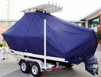 Photo of Cobia® 217CC 20xx T-Top Boat-Cover, viewed from Port Rear 
