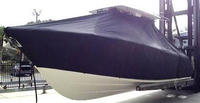 Cobia® 296CC T-Top-Boat-Cover-Elite-2099™ Custom fit TTopCover(tm) (Elite(r) Top Notch(tm) 9oz./sq.yd. fabric) attaches beneath factory installed T-Top or Hard-Top to cover boat and motors