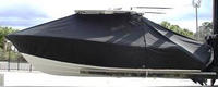 Photo of Cobia® 296CC 20xx T-Top Boat-Cover, viewed from Port Side 