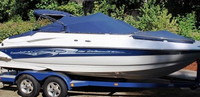 Photo of Crownline 210 LS, 2006: Bimini Top in Boot, Bow Cover Cockpit Cover, viewed from Starboard Side 
