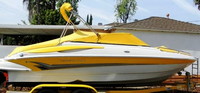Photo of Crownline 210 LS, 2007: Bimini Top in Boot, Bow Cover Cockpit Cover, viewed from Starboard Side 