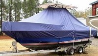 Edgewater® 200CC T-Top-Boat-Cover-Sunbrella-1399™ Custom fit TTopCover(tm) (Sunbrella(r) 9.25oz./sq.yd. solution dyed acrylic fabric) attaches beneath factory installed T-Top or Hard-Top to cover entire boat and motor(s)