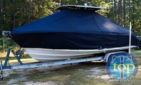 Photo of Edgewater 245CC 20xx T-Top Boat-Cover, viewed from Port Front 