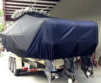 Photo of Edgewater 388CC 20xx T-Top Boat-Cover, viewed from Port Rear 