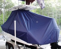 Everglades® 211CC T-Top-Boat-Cover-Sunbrella-1399™ Custom fit TTopCover(tm) (Sunbrella(r) 9.25oz./sq.yd. solution dyed acrylic fabric) attaches beneath factory installed T-Top or Hard-Top to cover entire boat and motor(s)