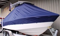 Photo of Everglades 211CC 20xx T-Top Boat-Cover, viewed from Starboard Front 