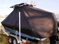 Everglades® 223CC T-Top-Boat-Cover-Elite-1199™ Custom fit TTopCover(tm) (Elite(r) Top Notch(tm) 9oz./sq.yd. fabric) attaches beneath factory installed T-Top or Hard-Top to cover boat and motors