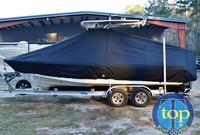 Photo of Everglades 223CC 20xx T-Top Boat-Cover, viewed from Port Side 