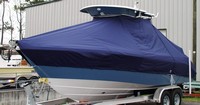 Everglades® 240CC T-Top-Boat-Cover-Wmax-1149™ Custom fit TTopCover(tm) (WeatherMAX(tm) 8oz./sq.yd. solution dyed polyester fabric) attaches beneath factory installed T-Top or Hard-Top to cover entire boat and motor(s)