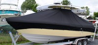 Everglades® 270CC T-Top-Boat-Cover-Elite-1849™ Custom fit TTopCover(tm) (Elite(r) Top Notch(tm) 9oz./sq.yd. fabric) attaches beneath factory installed T-Top or Hard-Top to cover boat and motors
