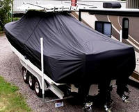 Photo of Everglades 350CC 20xx T-Top Boat-Cover, viewed from Starboard Rear 