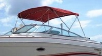 Formula® 260 Bowrider Bimini-Top-Canvas-Zippered-Seamark-OEM-T5™ Factory Bimini CANVAS (no frame) with Zippers for OEM front Connector and Curtains (not included), SeaMark(r) vinyl-lined Sunbrella(r) fabric, OEM (Original Equipment Manufacturer)