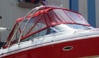 Formula® 260 Bowrider Bimini-Aft-Curtain-OEM-T5™ Factory Bimini AFT CURTAIN with Eisenglass window(s) for Bimini-Top (not included) angles back to Transom area (not vertical), OEM (Original Equipment Manufacturer)