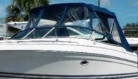 Photo of Formula 260 Sun Sport No Arch, 2000: Bimini Top, Front Connector, Side and Aft Curtains, viewed from Port Front 