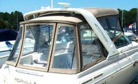 Formula® 27 PC Camper-Top-Aft-Curtain-OEM-T1™ Factory Camper AFT CURTAIN with clear Eisenglass windows zips to back of OEM Camper Top and Side Curtains (not included) and connects to Transom, OEM (Original Equipment Manufacturer)