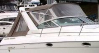 Photo of Formula 31 PC, 2001: Bimini, Front Connector, Side Curtains, Camper Top, Camper Side and Aft Curtains, viewed from Starboard Side 