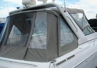 Formula® 31 PC Camper-Top-Aft-Curtain-OEM-T1.5™ Factory Camper AFT CURTAIN with clear Eisenglass windows zips to back of OEM Camper Top and Side Curtains (not included) and connects to Transom, OEM (Original Equipment Manufacturer)