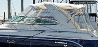Photo of Formula 31 PC, 2006: Bimini Top, Connector, Side Curtains, Camper Top, Camper Side and Aft Curtains, viewed from Port Side 