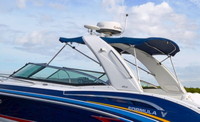 Photo of Formula 310 SS Arch, 2012: Bimini Top, Camper Top Marine Blue, viewed from Port Rear 