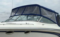 Photo of Formula 330 SS, 2002: Bimini Top, Connector, Side Curtains, Camper Top, Camper Side and Aft Curtains, viewed from Port Front 