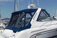 Photo of Formula 34 PC, 2004: Bimini Top and Arch Connection, Front Connector, Side Curtains, Camper Top and Arch Connection, Camper Side and Aft Curtains, viewed from Starboard Rear 