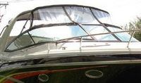 Formula® 350 Sun Sport Bimini-Connector-OEM-T8™ Factory Front BIMINI CONNECTOR Eisenglass Window Set (also called Windscreen, typically 3 front panels, but 1 or 2 on some boats) zips between Bimini-Top (not included) and Windshield. (NO Bimini-Top OR Side-Curtains, sold separately), OEM (Original Equipment Manufacturer)