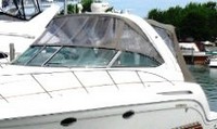 Formula® 37 PC Camper-Top-Aft-Curtain-OEM-T4.5™ Factory Camper AFT CURTAIN with clear Eisenglass windows zips to back of OEM Camper Top and Side Curtains (not included) and connects to Transom, OEM (Original Equipment Manufacturer)