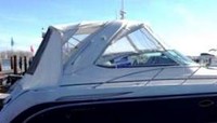 Photo of Formula 37 PC, 2003: Bimini Top, Connector, Side Curtains, Camper Top, Camper Side and Aft Curtains, viewed from Starboard Side 