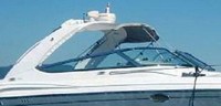 Photo of Formula 370 SS Aluminum WindShield, 2005: Bimini Top, viewed from Starboard Side 