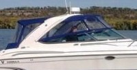 Photo of Formula 370 SS Aluminum WindShield, 2006: Bimini Top, Connector, Side Curtains, Camper Top, Camper Side and Aft Curtains, viewed from Starboard Side 