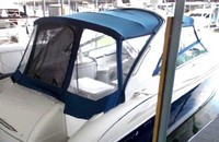 Formula® 400 SS Arch Camper-Top-Side-Curtains-Aqualon-OEM-T2™ Pair Factory Camper SIDE CURTAINS (Port and Starboard sides) with Eisenglass window(s) zip to OEM Camper Top and Aft Curtains (not included), White Mustang(r) (was Aqualon(tm), which is no longer available) fabric, OEM (Original Equipment Manufacturer)