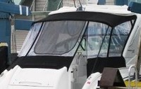 Formula® 48 Camper-Top-Aft-Curtain-OEM-T5.5™ Factory Camper AFT CURTAIN with clear Eisenglass windows zips to back of OEM Camper Top and Side Curtains (not included) and connects to Transom, OEM (Original Equipment Manufacturer)